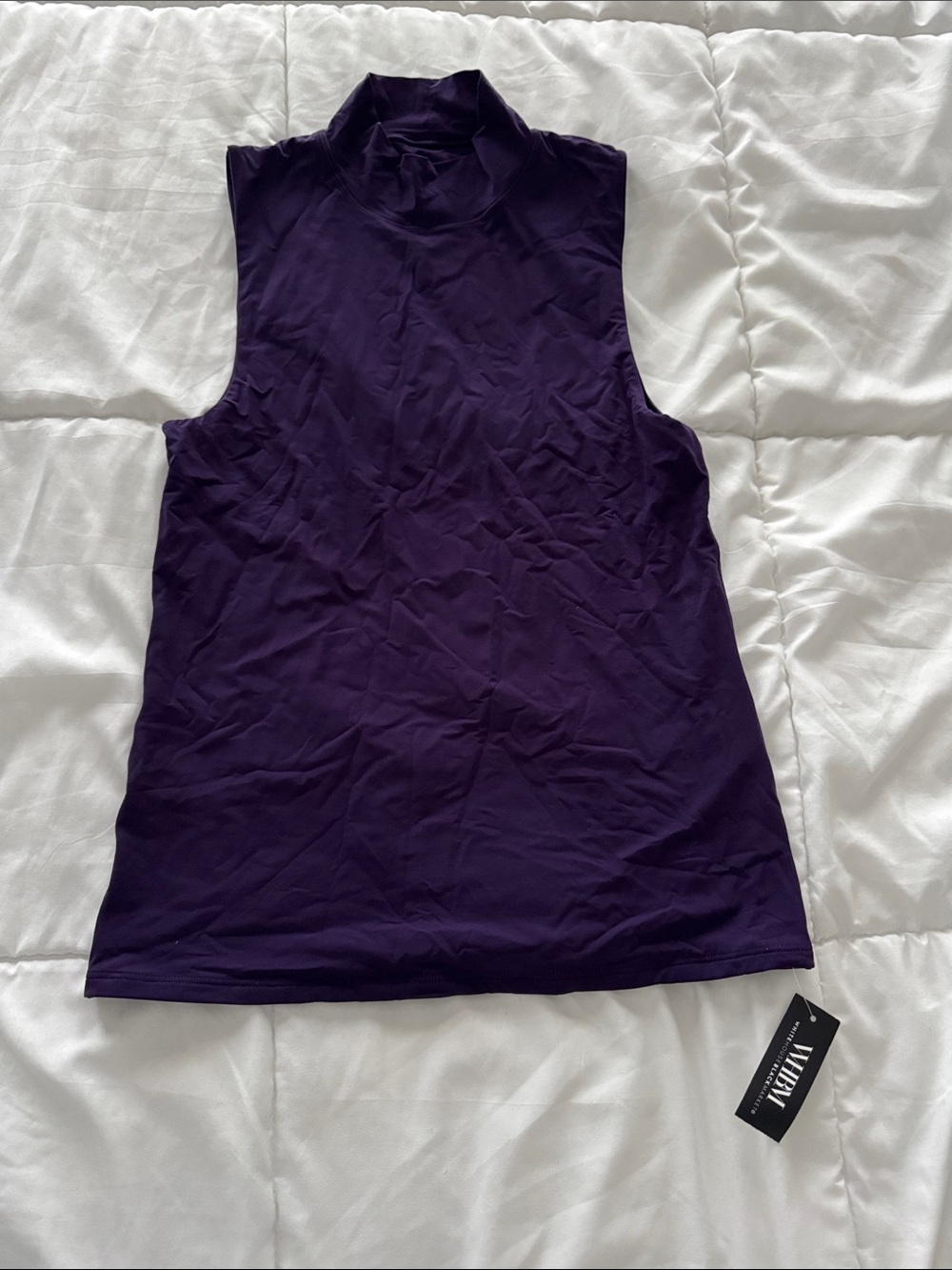 Sleeveless Mock Neck Top - Purple